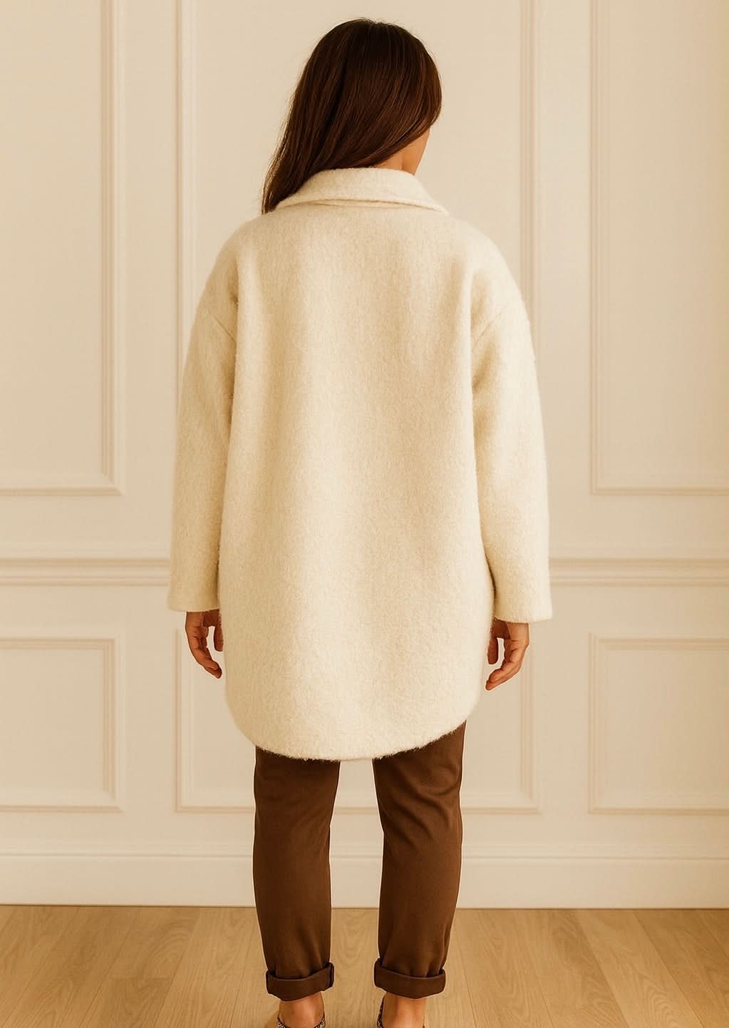 Double Flat Button Pocket Faro Jacket - Cream