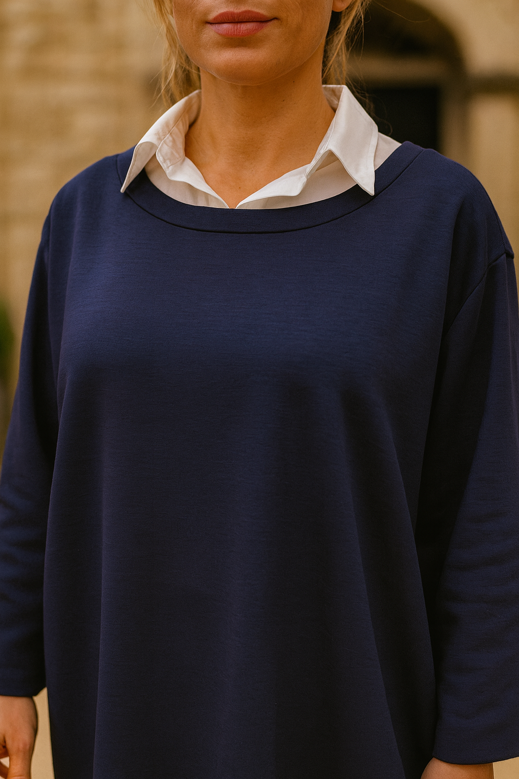 Two In One Lucinda Top - Navy