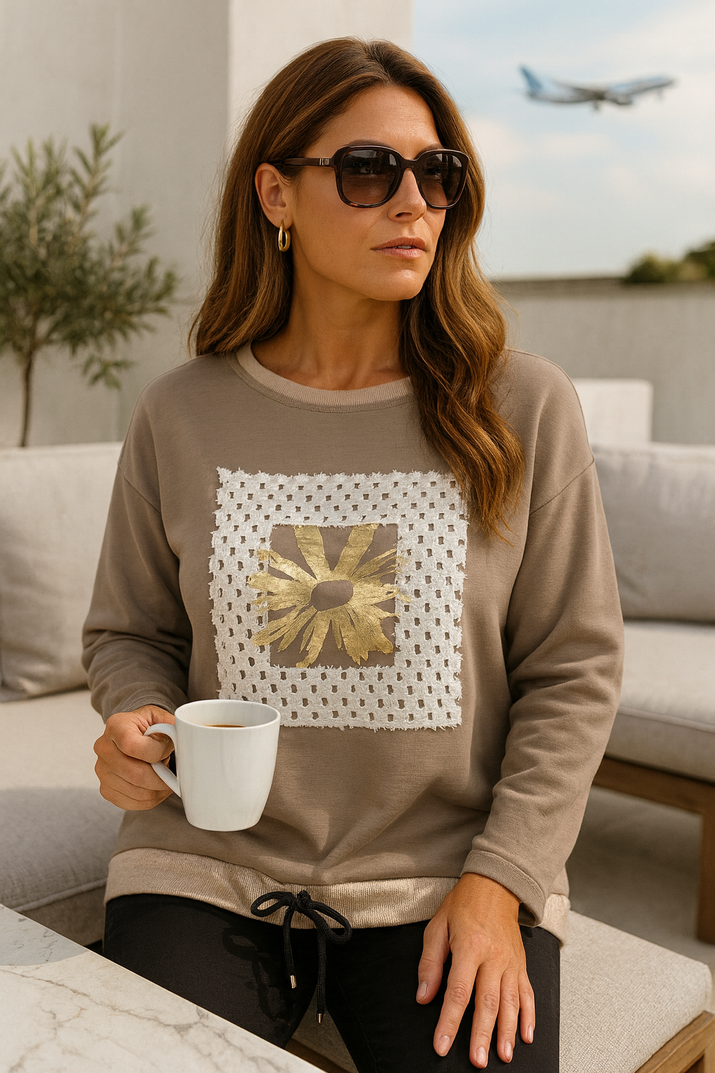 Golden Fleur Aurelia Bloom Top - Mocha