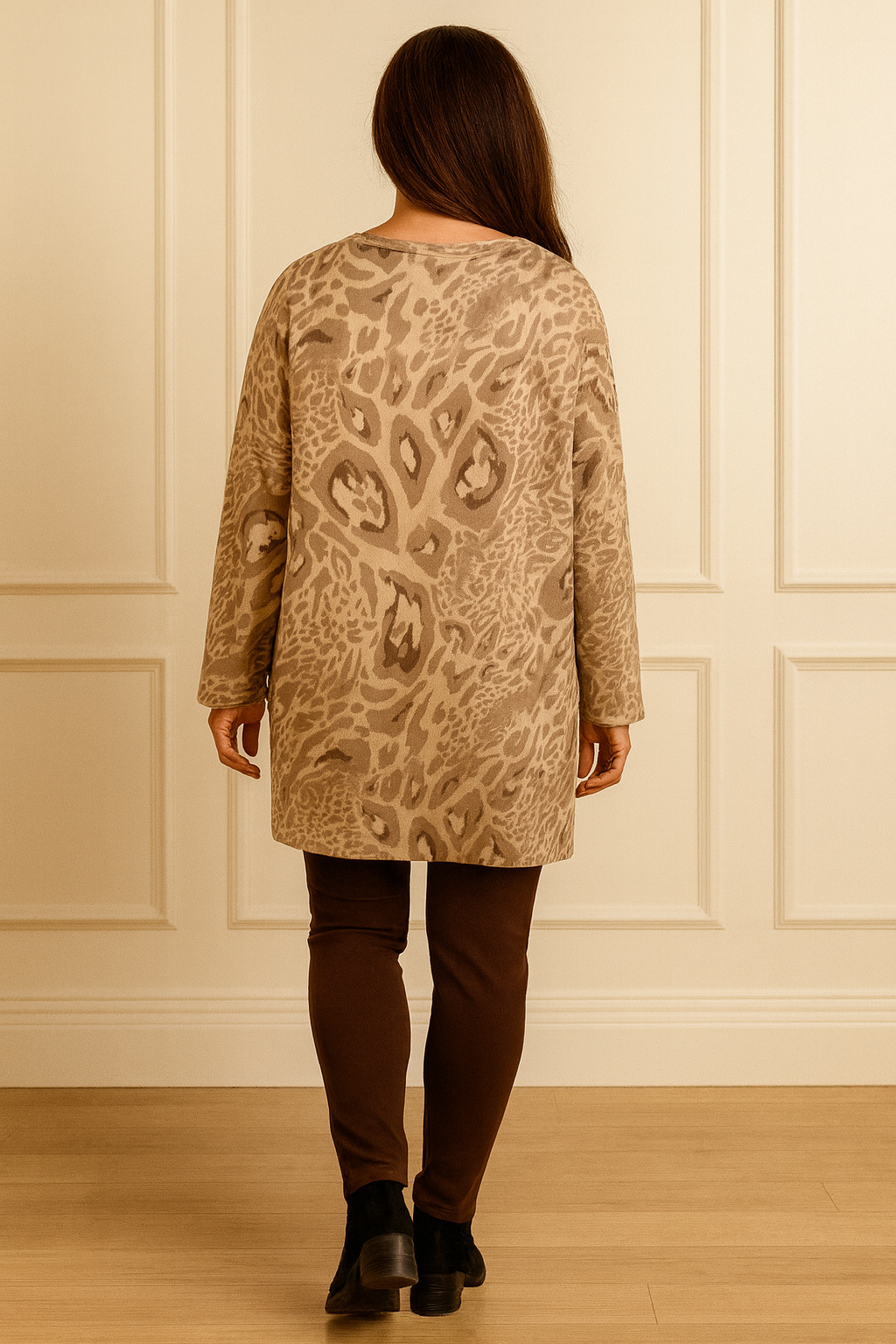 Premium Stitch Devala Necklace Top - Beige