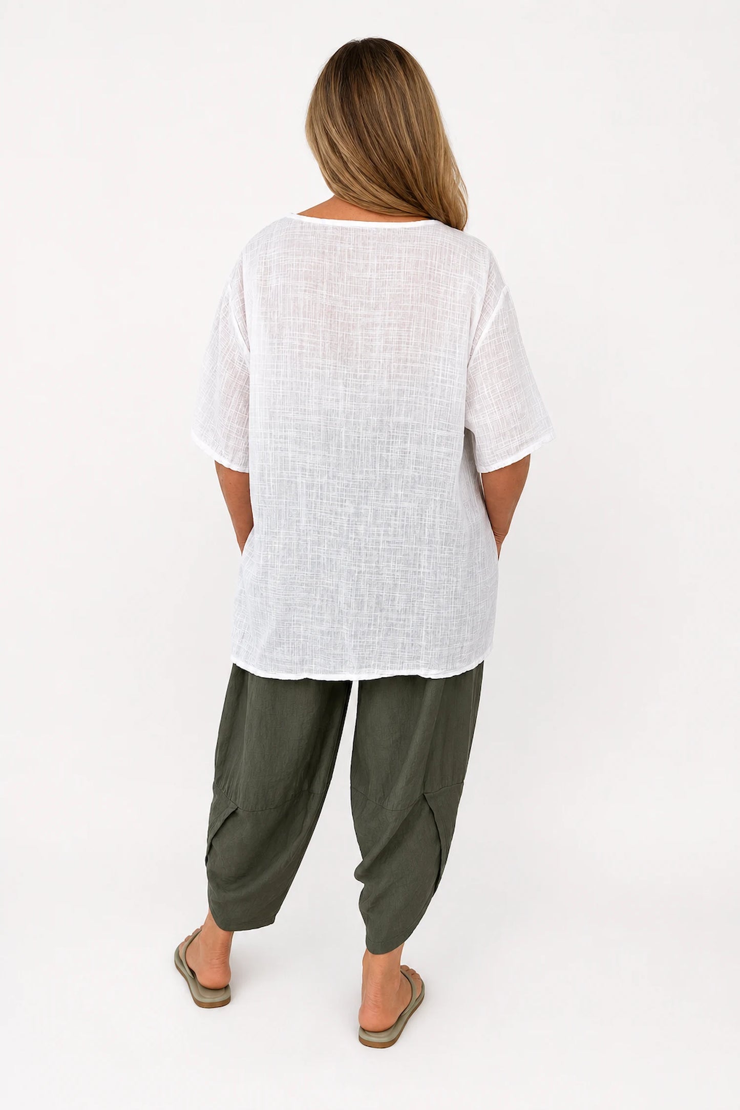 Pure Cotton Bianca Floral Top - White