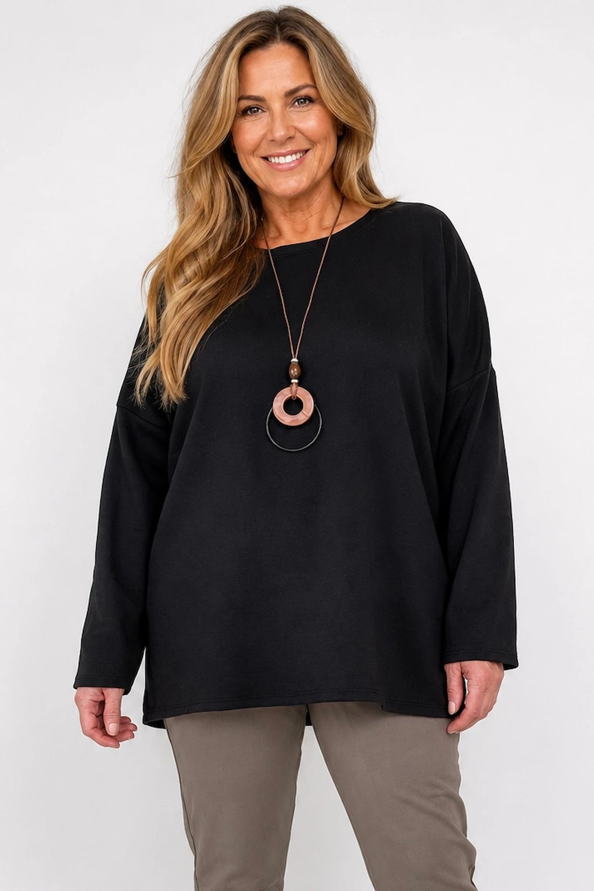 Florenzi Everyday Necklace Top - Black