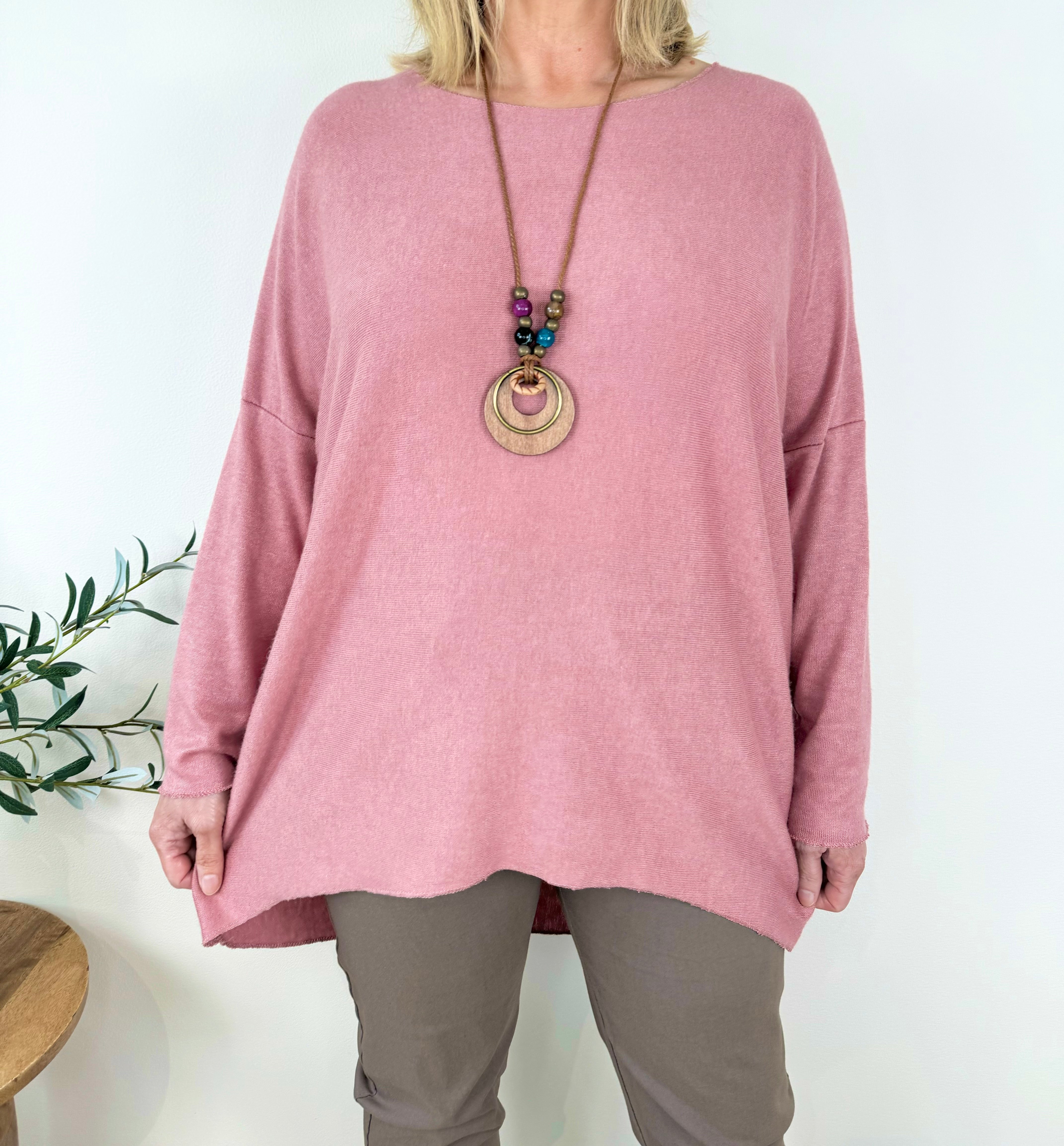 Wool Mix High Low Gigi Necklace Top AW24