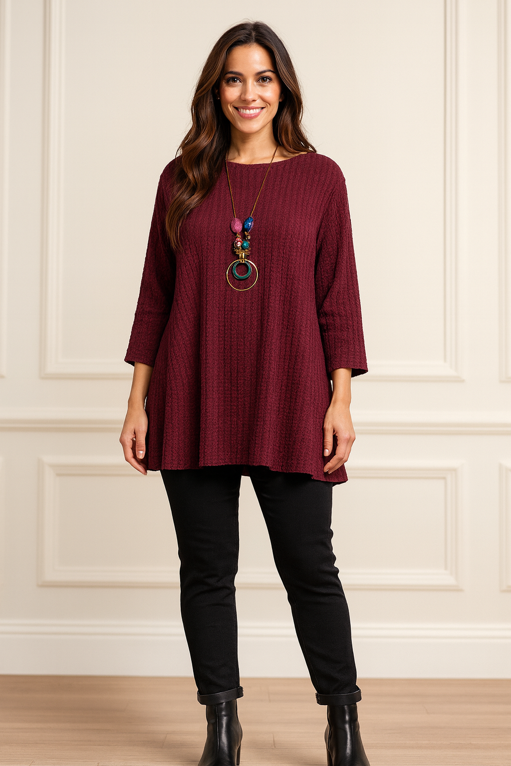 Felicity Necklace Top - Wine