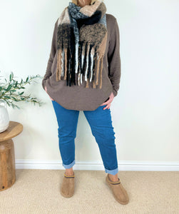 Ribbed Knit Wool Mix Alessia Necklace Top AW24