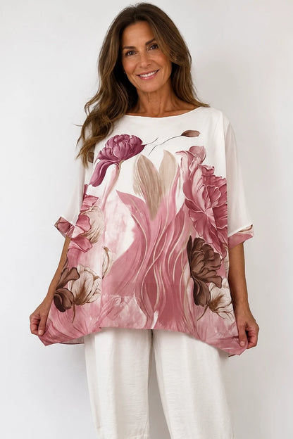 Fully Lined Vintage Floral Elizabeth Chiffon - Vintage Rose