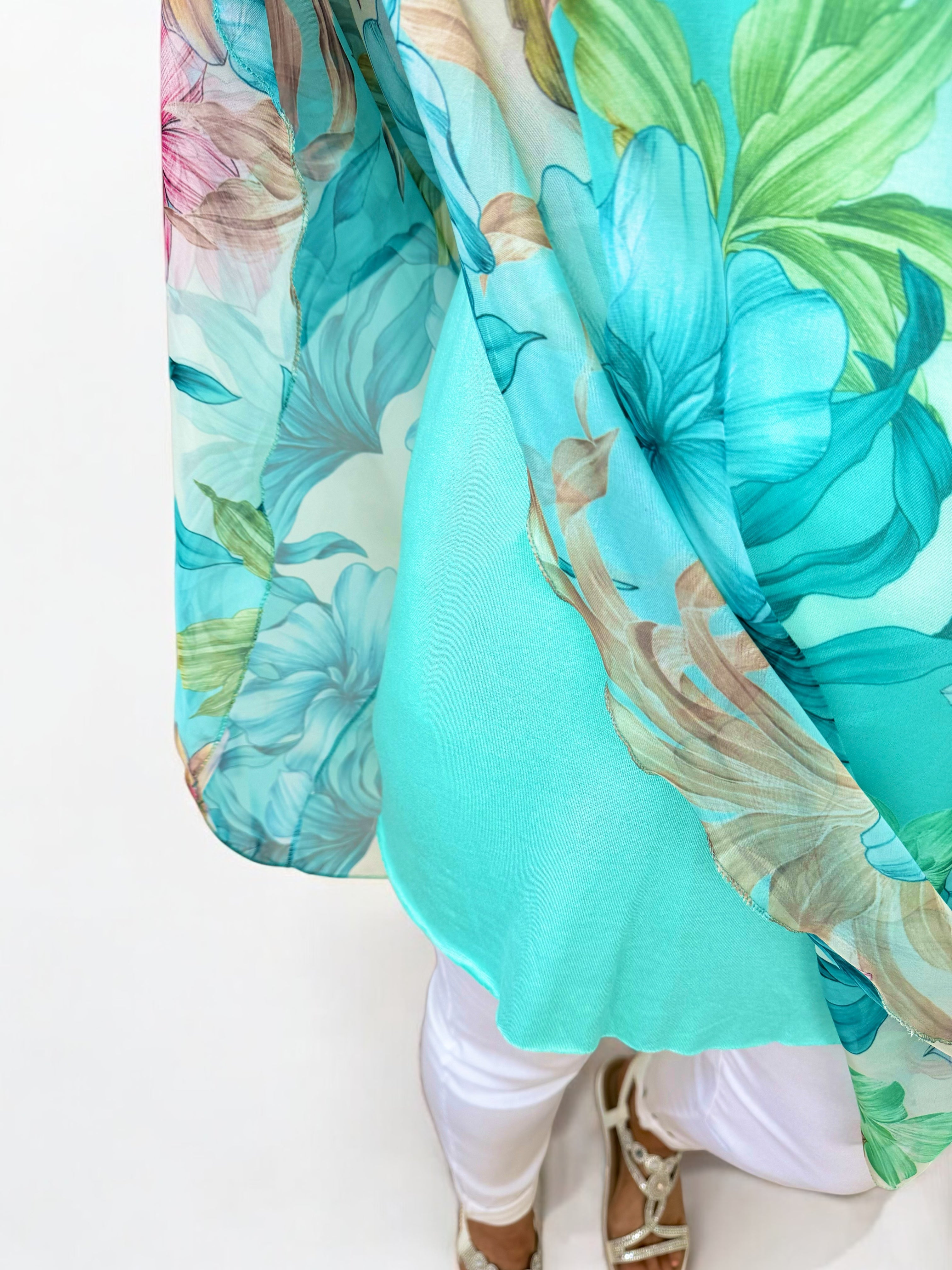 Fully Lined Sarissa Chiffon - Blue Lagoon