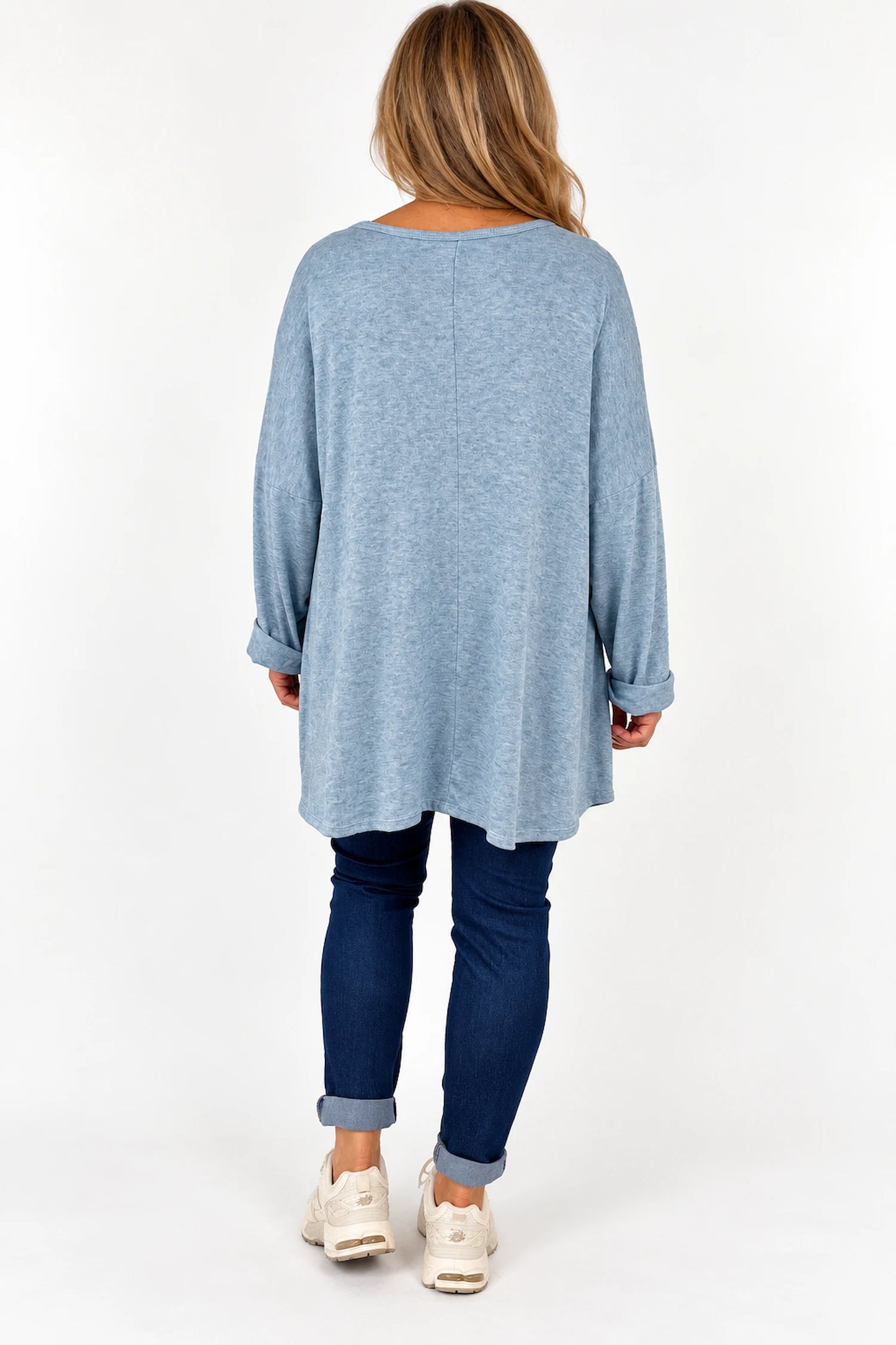 Fine Knit Como Necklace Top - Fleck Sky