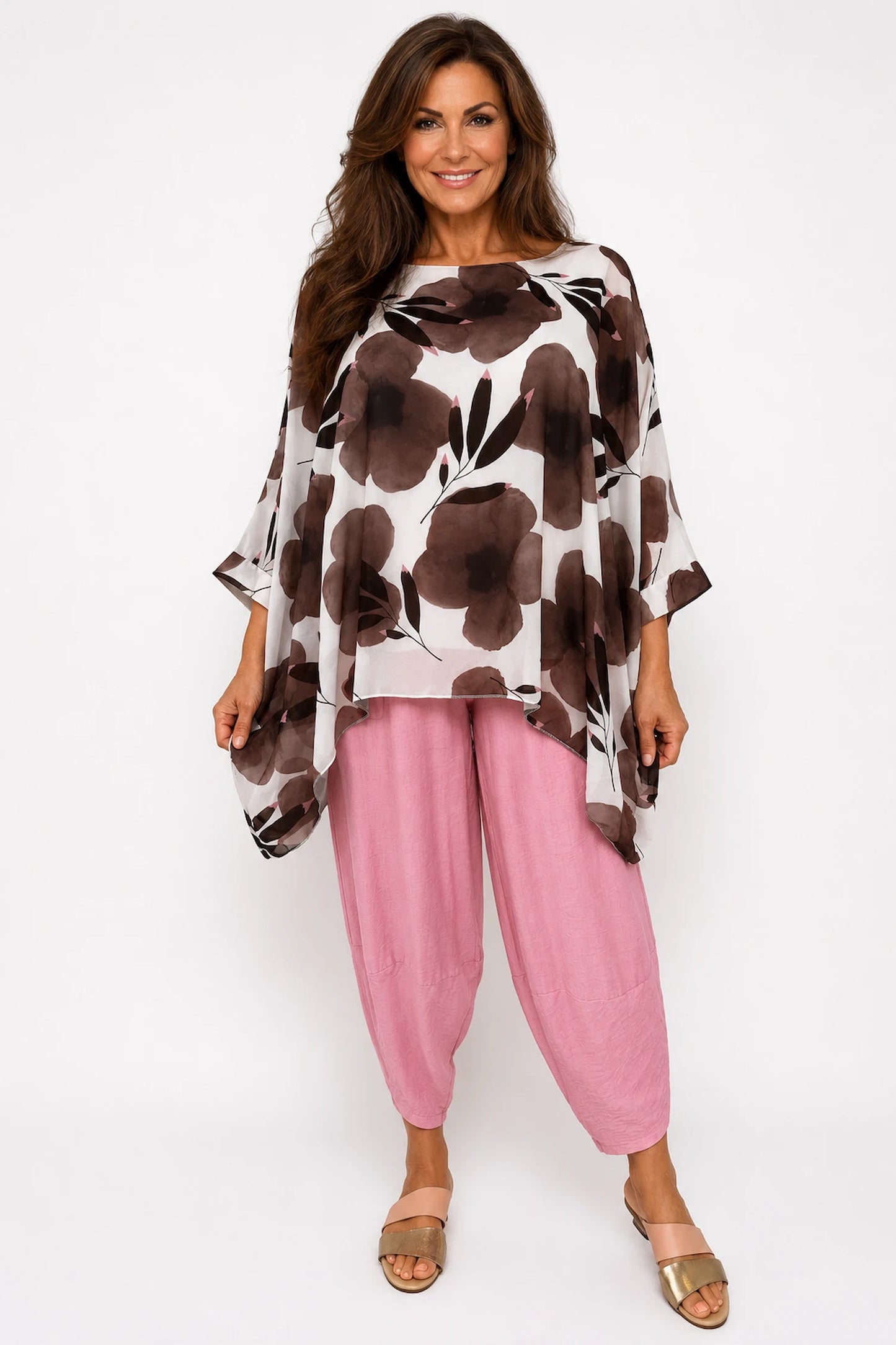Fully Lined Juliet Batwing Chiffon - Mocha