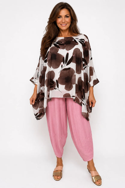 Fully Lined Juliet Batwing Chiffon - Mocha