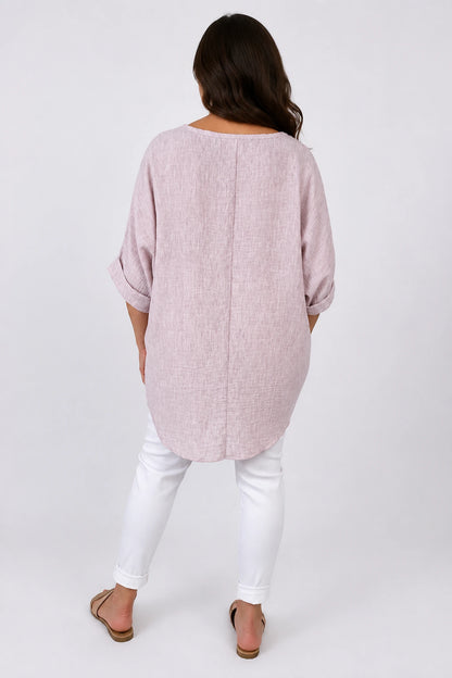 Micha Necklace Top - Washed Rosewood Pink