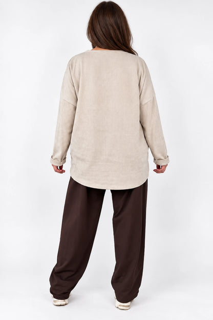 Premium Weight Cotton Double Pocket Button Detail Milan Joggers - Chocolate