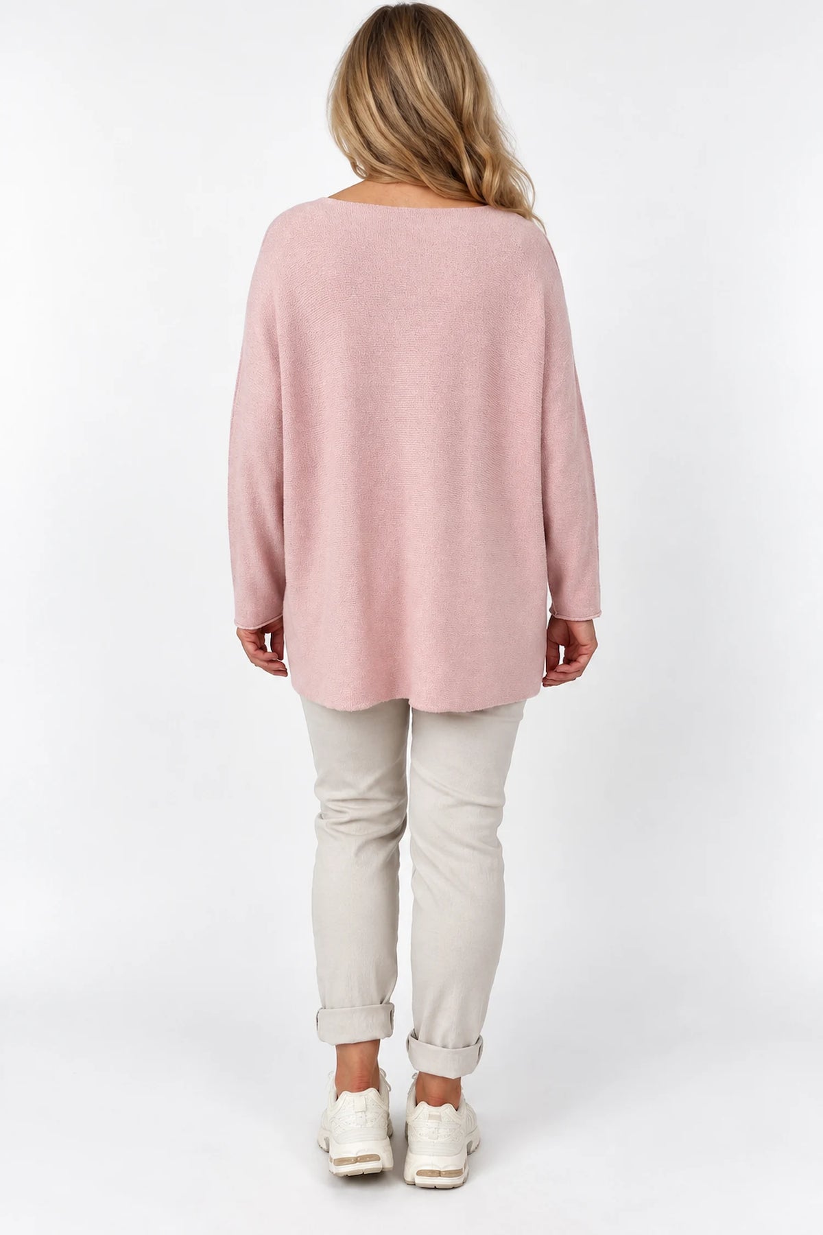 Wool Mix Seam Sleeve Venice Jumper - Vintage Rose