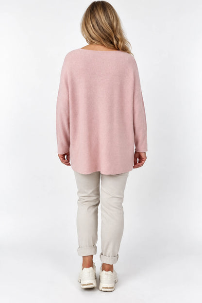 Wool Mix Seam Sleeve Venice Jumper - Vintage Rose