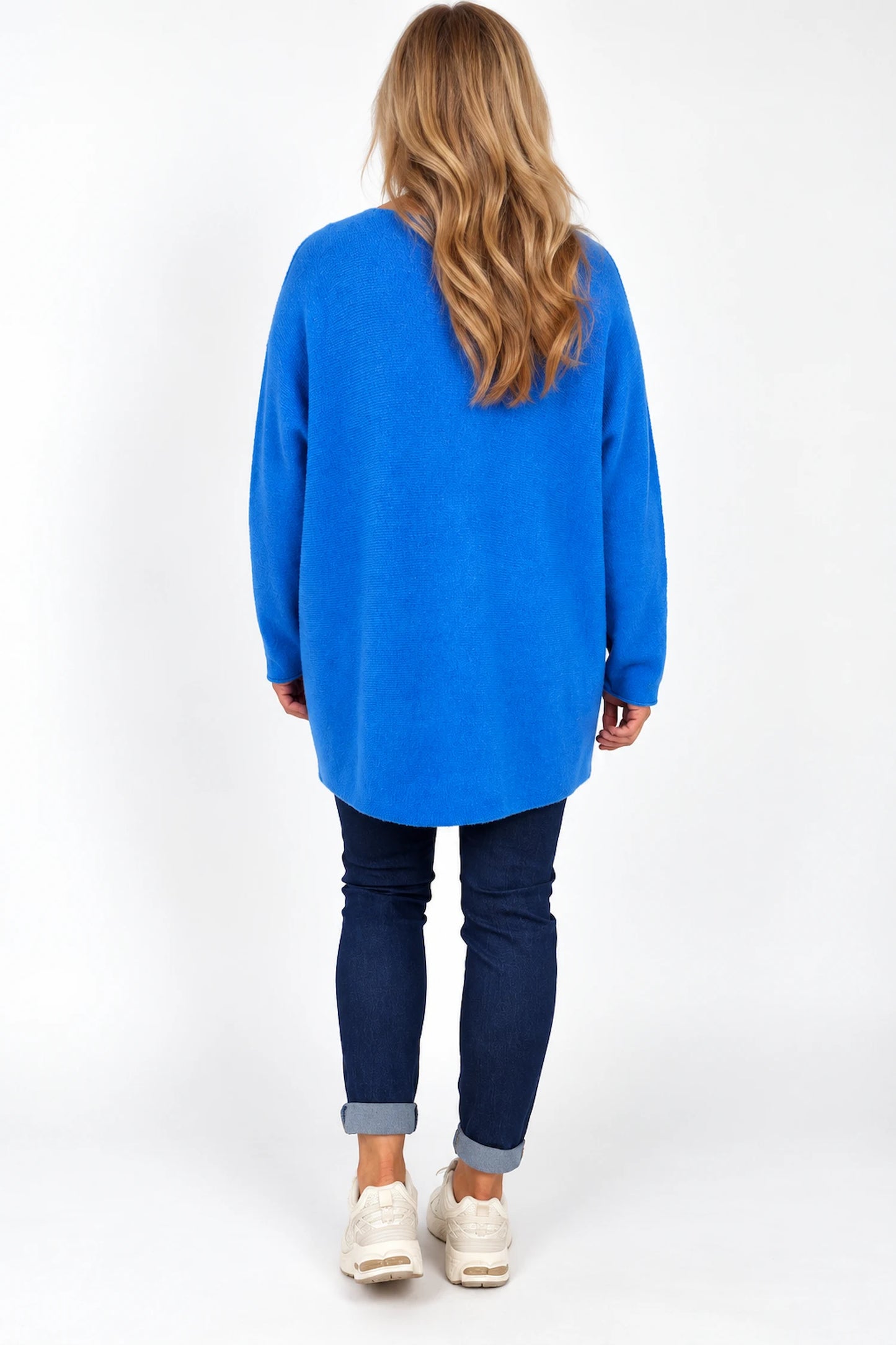 Wool Mix Seam Sleeve Venice Jumper - Capri Blue