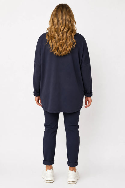 Florenzi Everyday Necklace Top - Navy