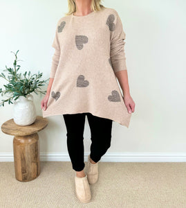 Diamanté Heart Suzi Knit Jumper AW24