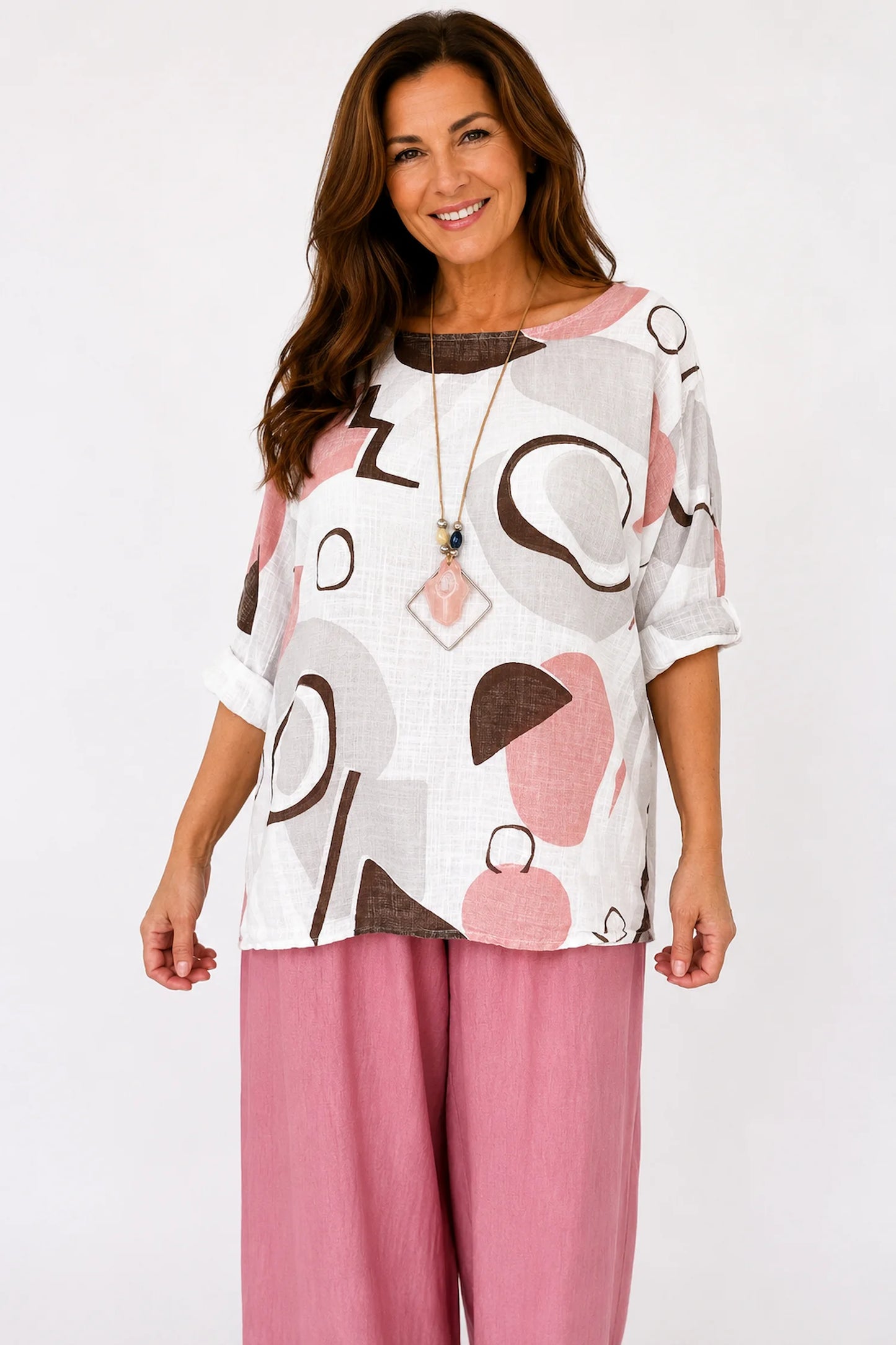 Pure Cotton Sabrina Necklace Top - White