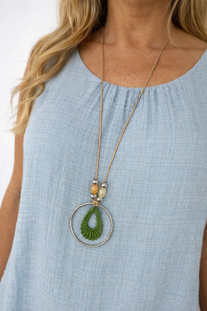 Fully Lined Cotton Italia Necklace Vest - Light Denim