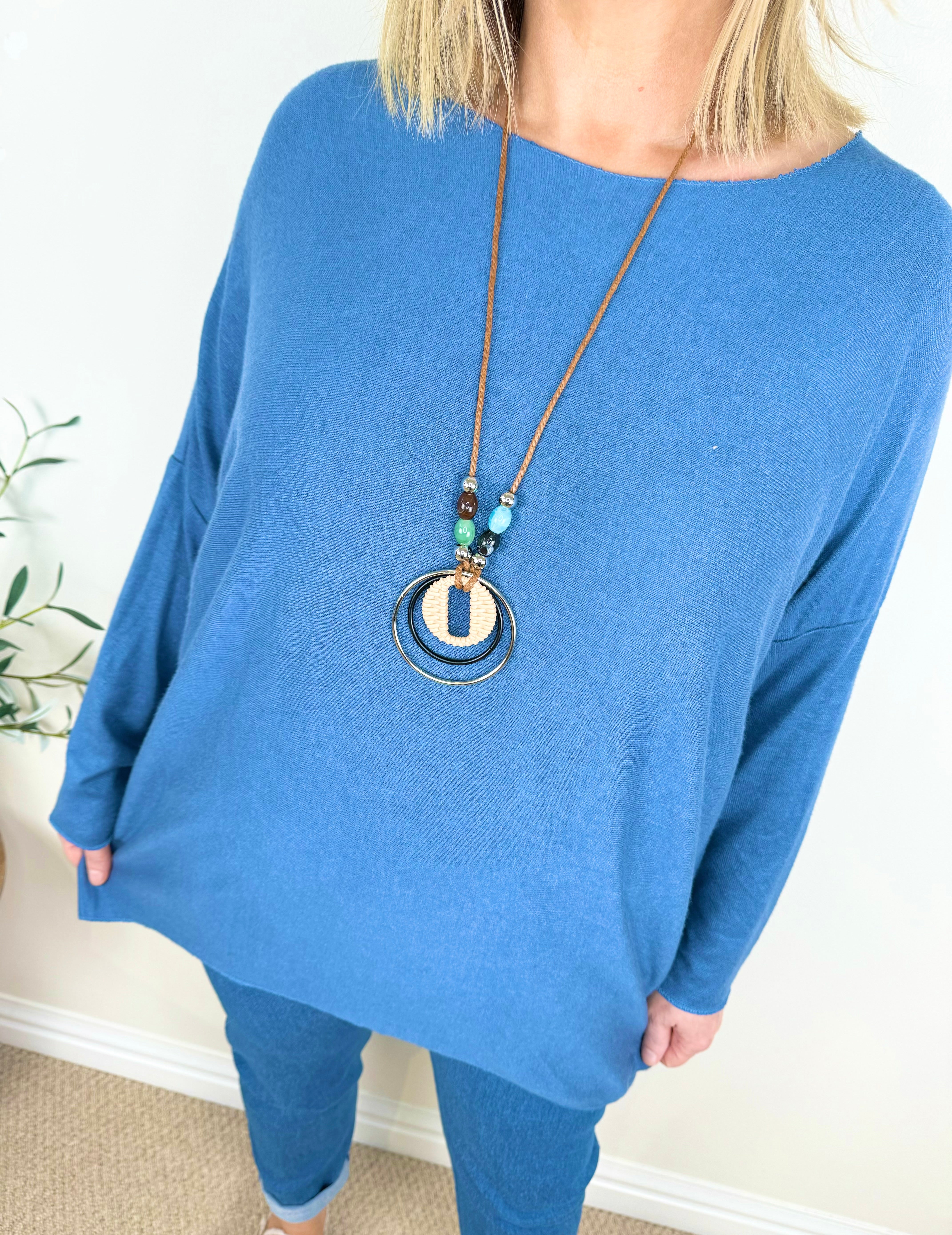 Wool Mix High Low Gigi Necklace Top AW24