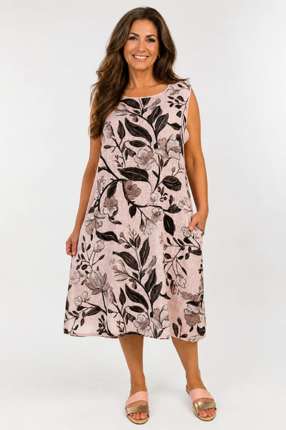 Pure Cotton Double Pocket Sacha Dress - Baby Pink