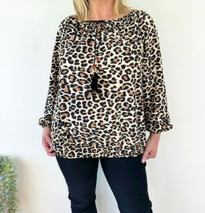 Tied Animal Print Viva Necklace Top SS24