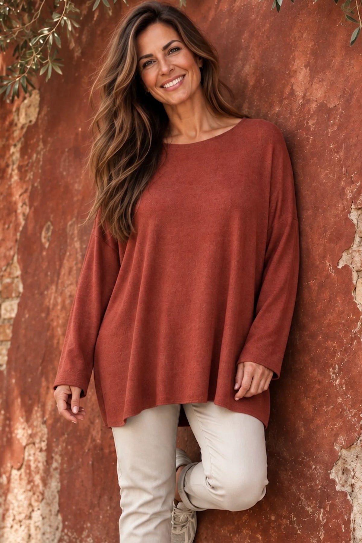 Soft Knit Tuscany Top - Spice Terracotta