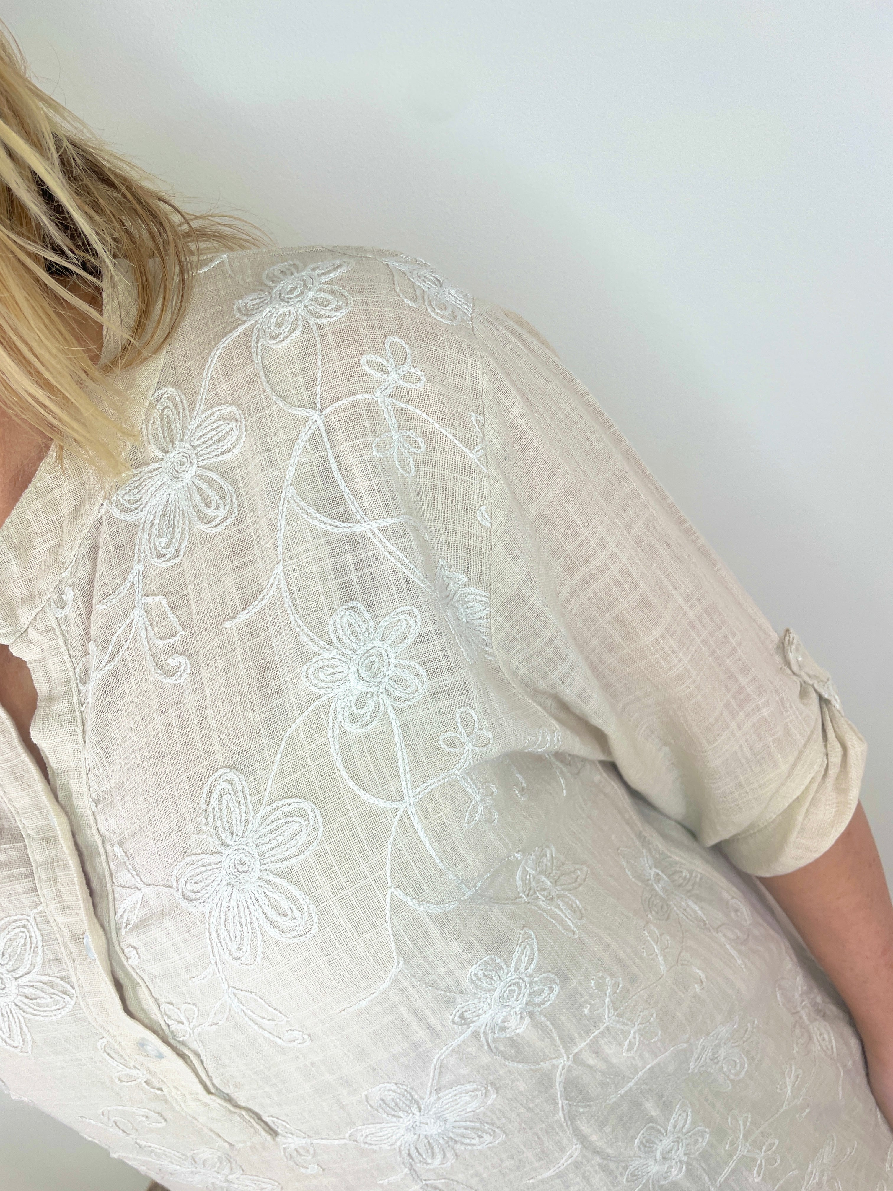 Darcy Embroidered Cotton Shirt