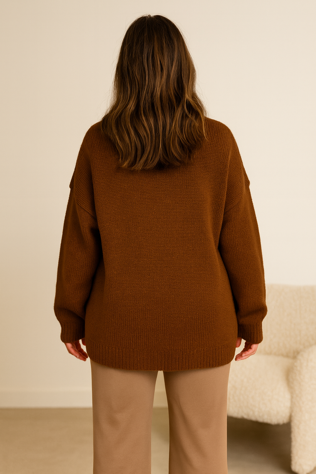 Wool Mix Paris Star Jumper - Chestnut