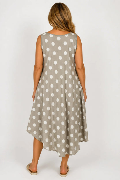 Cotton Polka Dot Verity Dress - Mocha