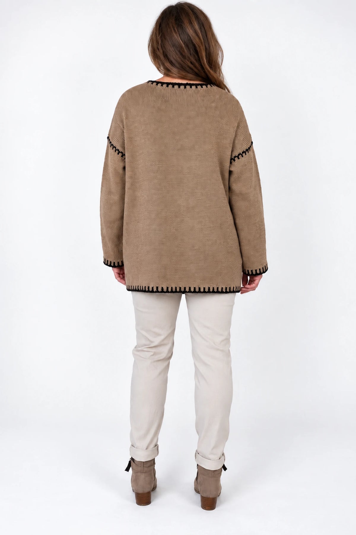 Wool Mix Veronica Lightweight Knit Jumper - Caramel Mocha