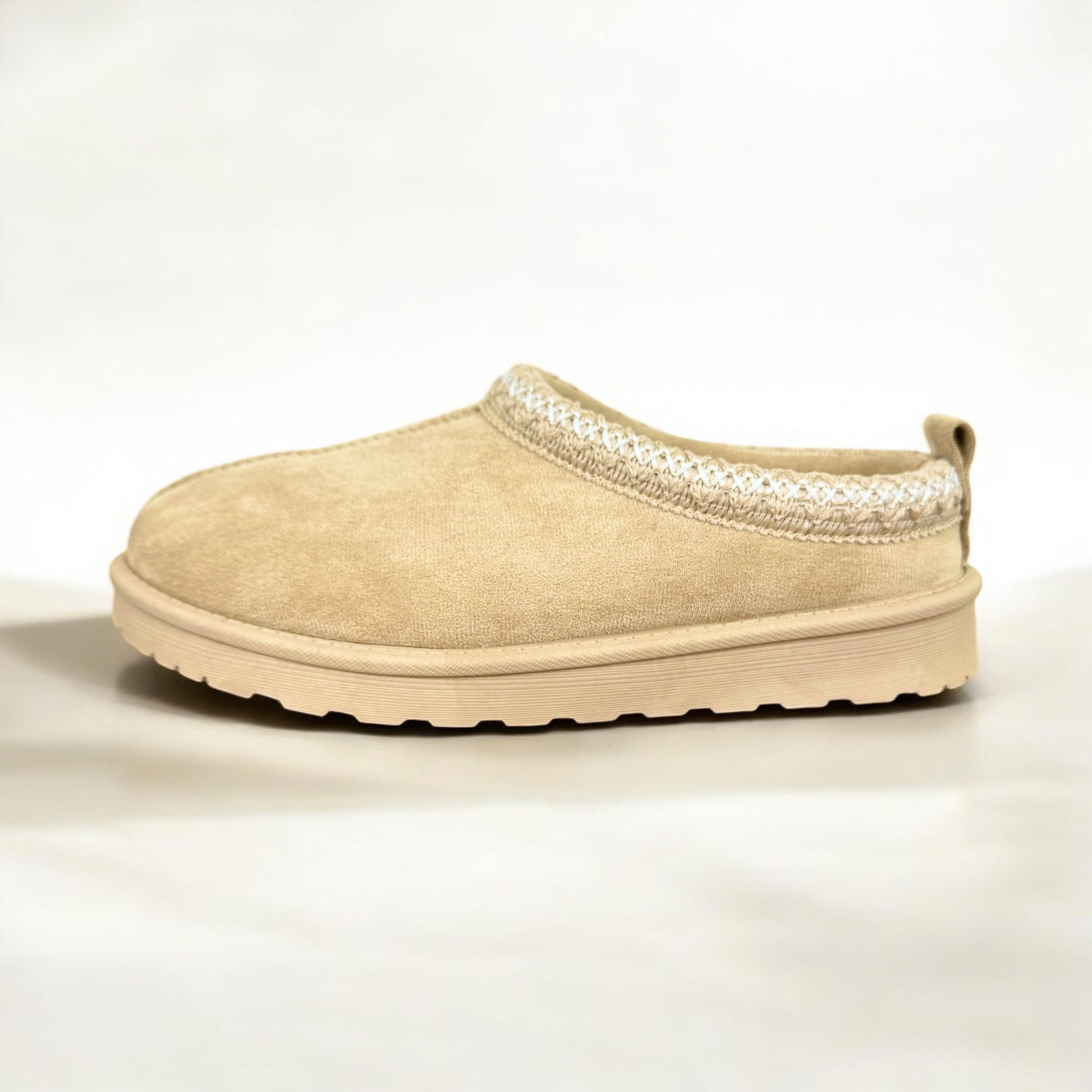 Faux Suede Fur Slip On Mule Aztec Detail Alexi Shoe AW24