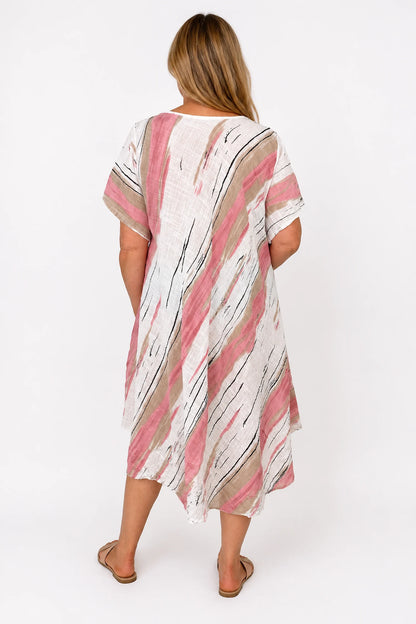 Cotton Helena Dress - Vintage Rose