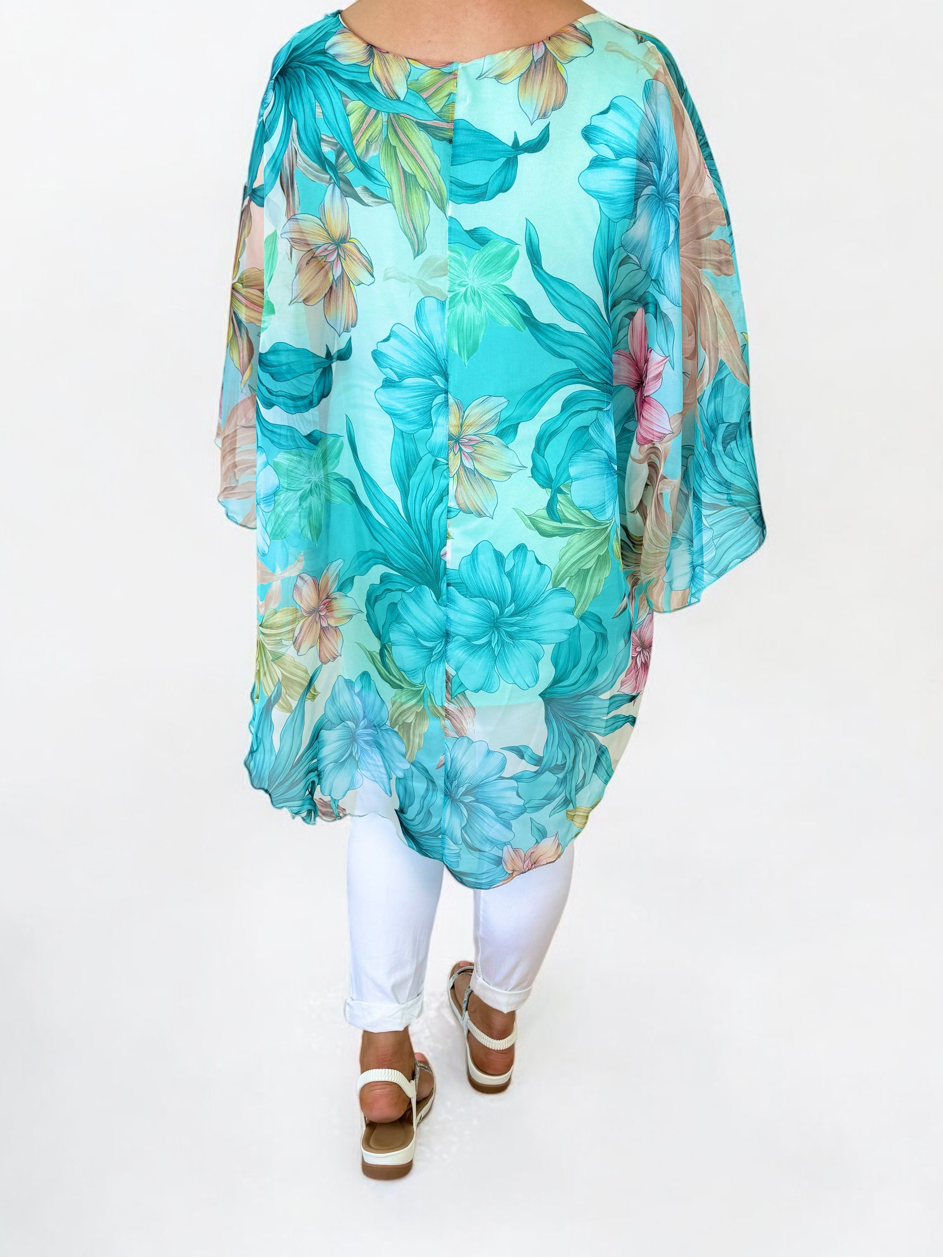 Fully Lined Sarissa Chiffon - Blue Lagoon