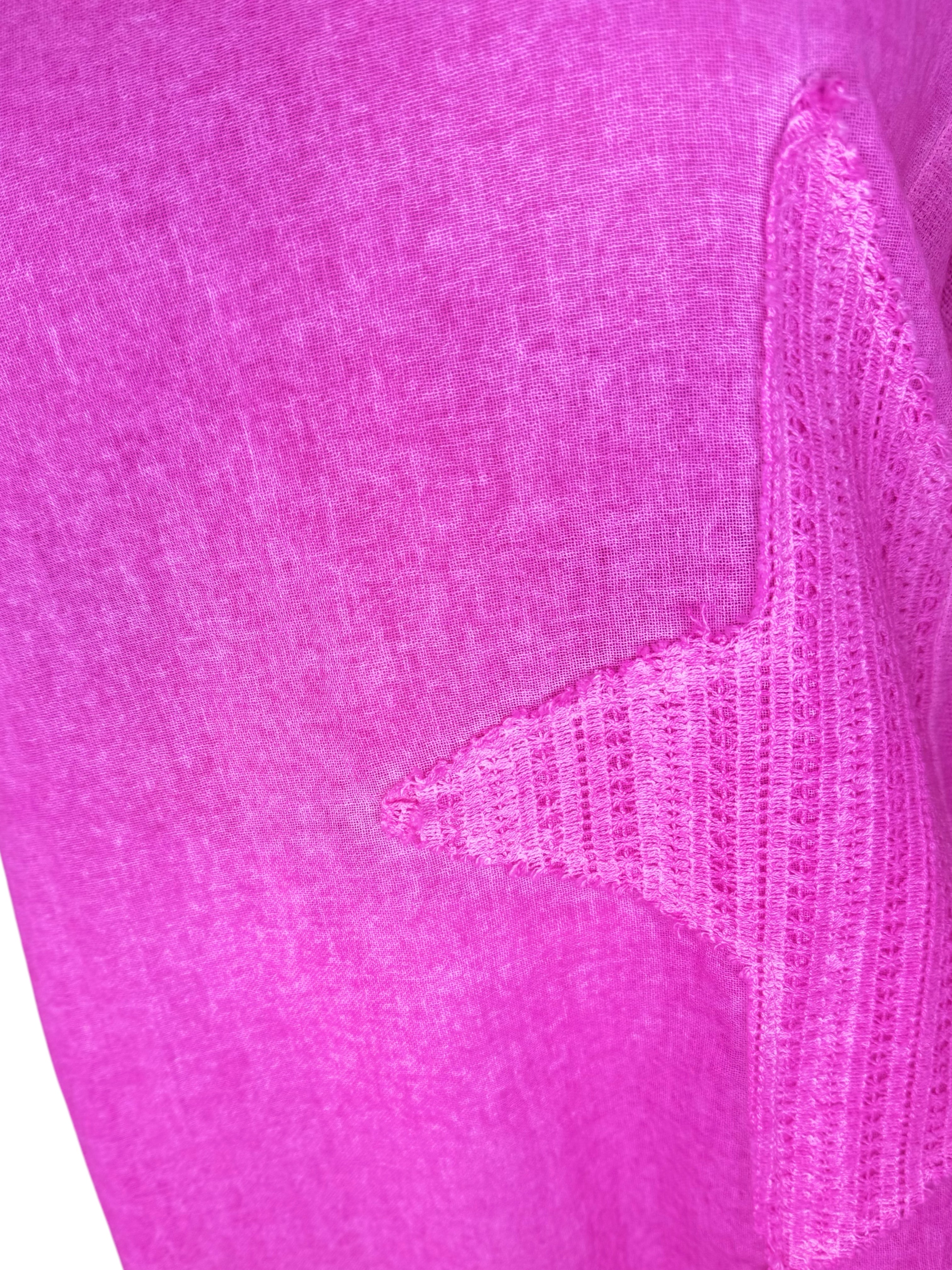 Linen Mix Washed Cotton Rugged Bottom Miala Top - Cerys Pink