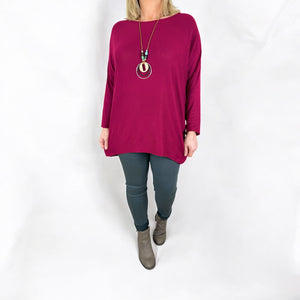 Wool Mix High Low Gigi Necklace Top AW24