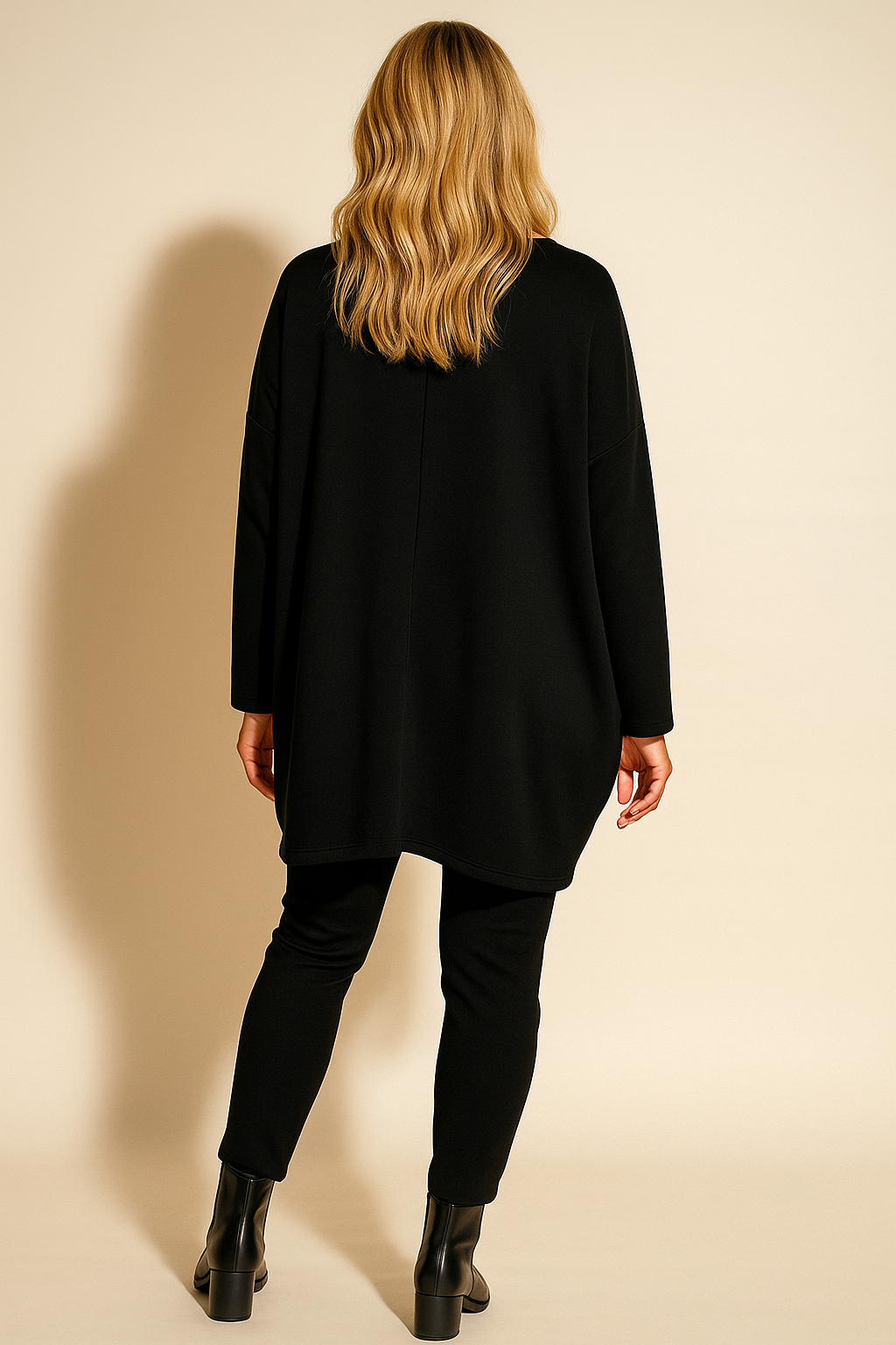 Sequin Heart Verona Double Zip Sweatshirt - Black