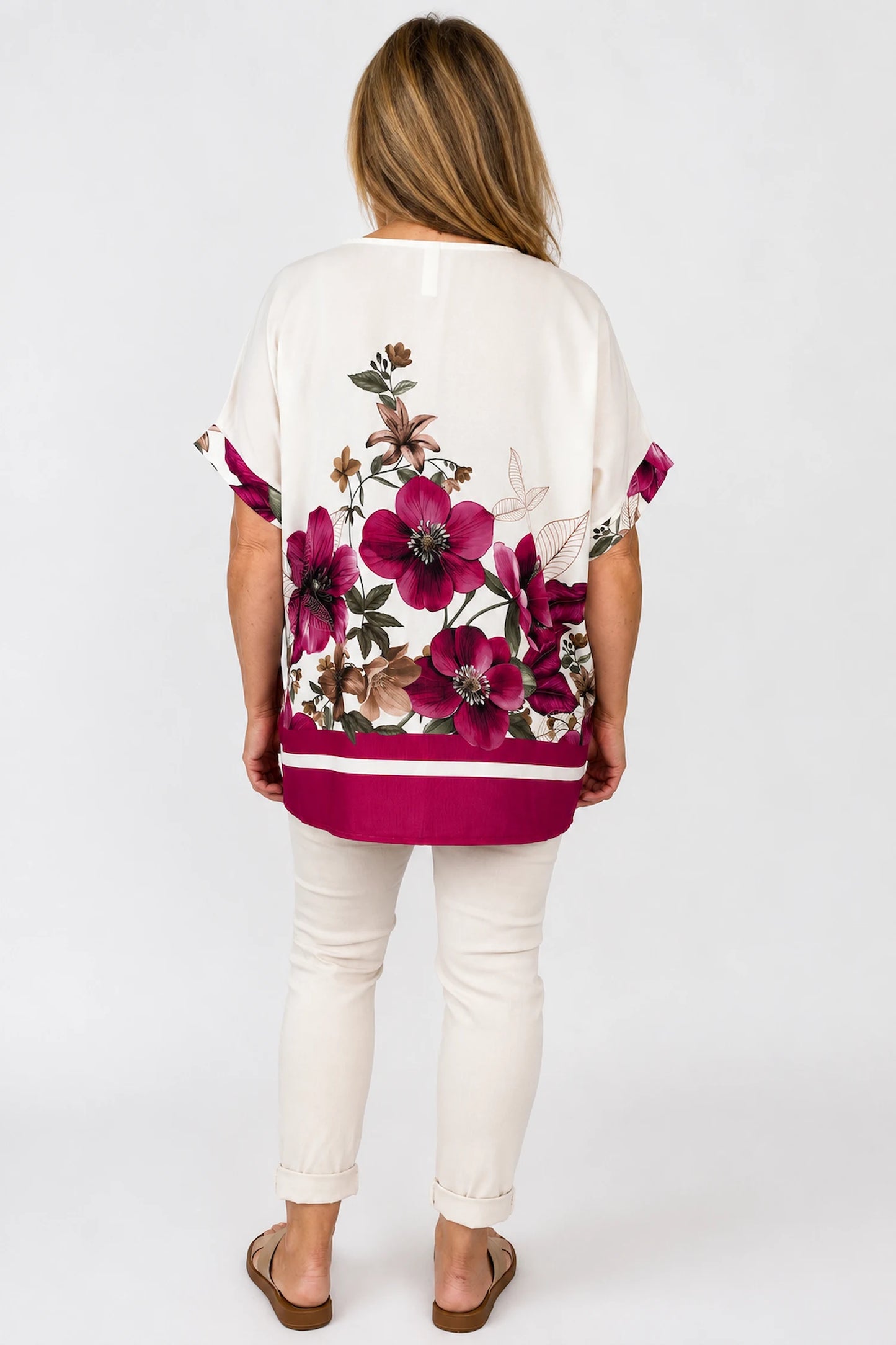 Lightweight Floral Camilla Top - Vintage Pink