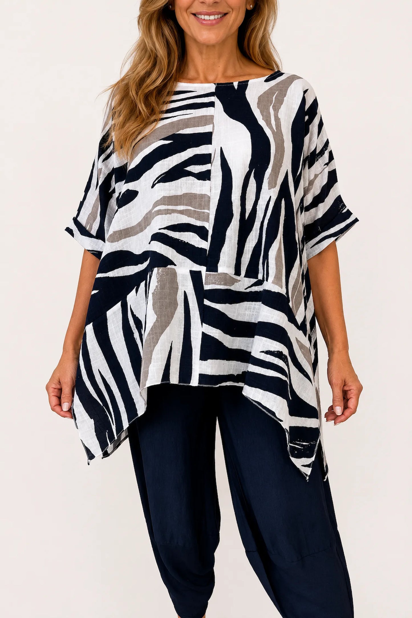 Pure Cotton Kira Top - Navy