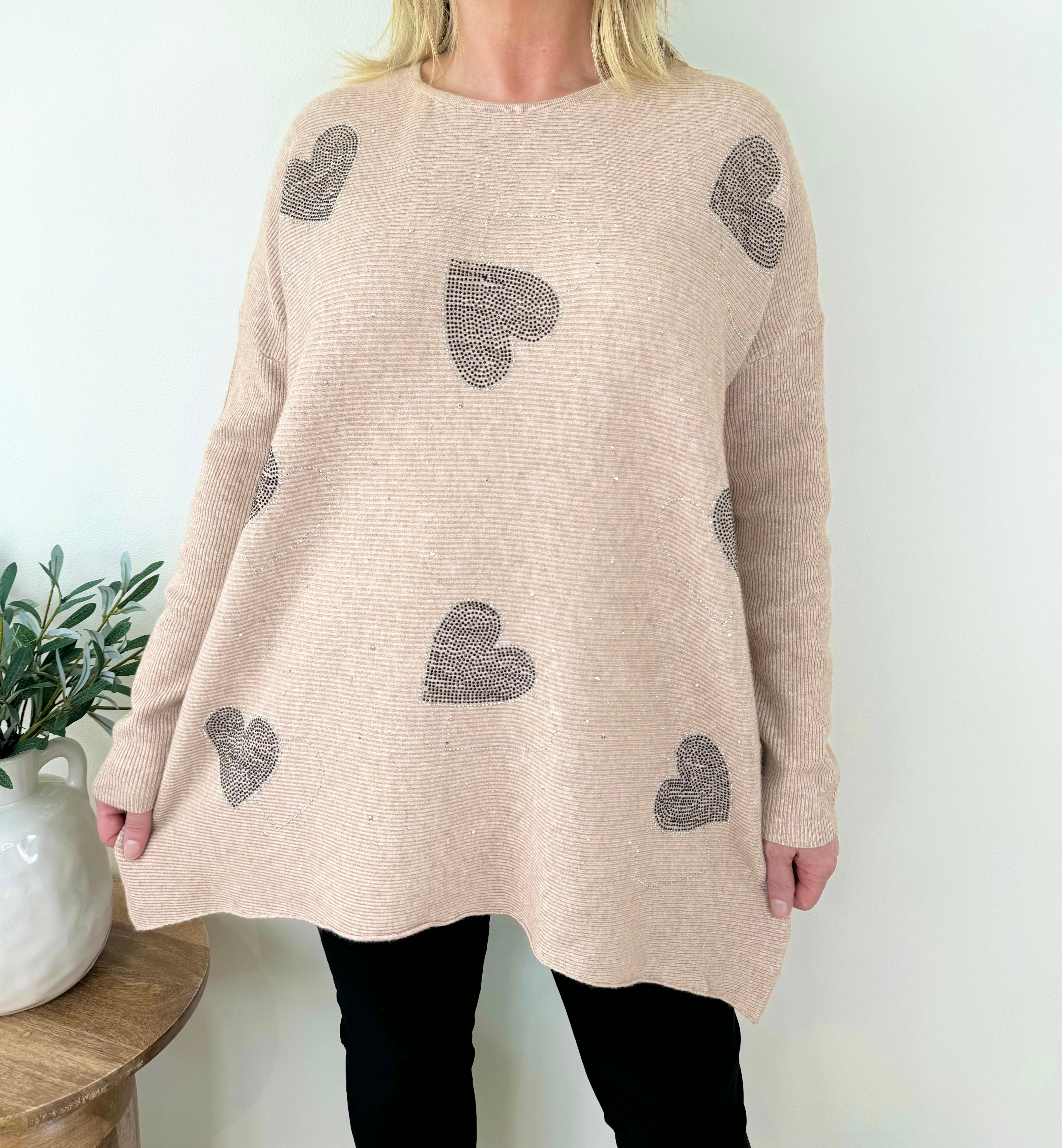 Diamanté Heart Suzi Knit Jumper AW24