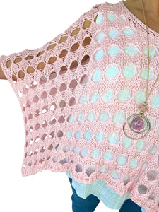 Batwing Varsia Crochet - Baby Pink