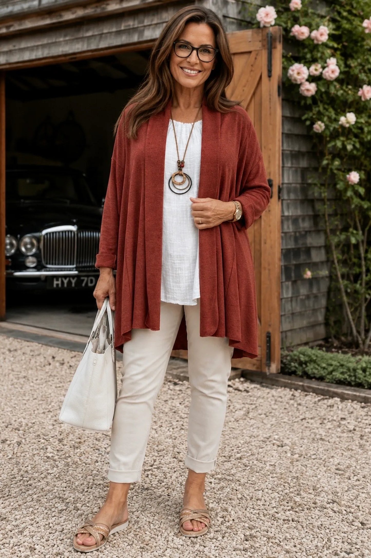 Soft Knit Tropez Cardigan - Spice Terracotta