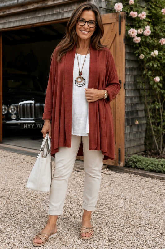 Soft Knit Tropez Cardigan - Spice Terracotta