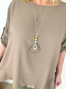 Riviera Button Sleeve Necklace Top SS24