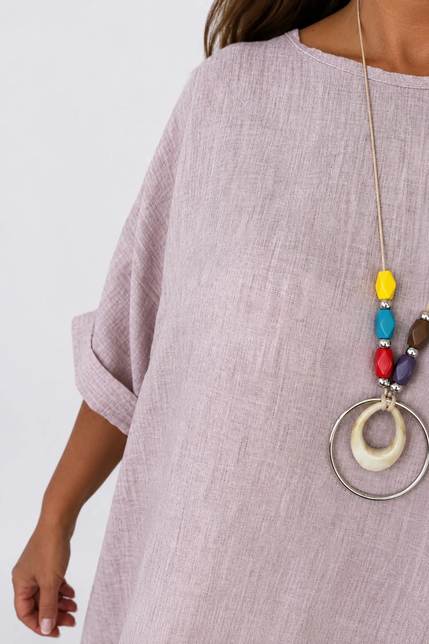 Micha Necklace Top - Washed Rosewood Pink