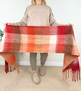 Wool Mix Check Scarf AW24