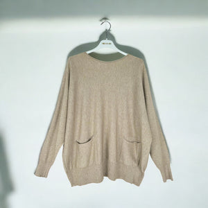 Soft Knit Double pocket Angelica Jumper AW24 - oatmeal