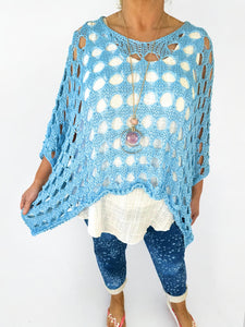 Batwing Varsia Crochet - Baby Blue
