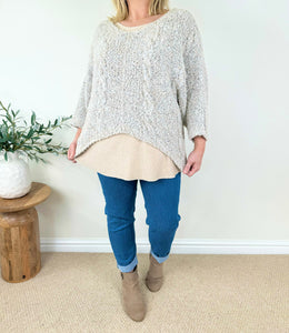 Wool Mix Popcorn Cable Knit Liana Jumper AW24