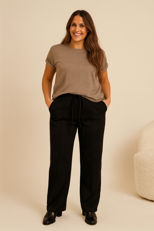 Seam Front Allegra Pant - Black